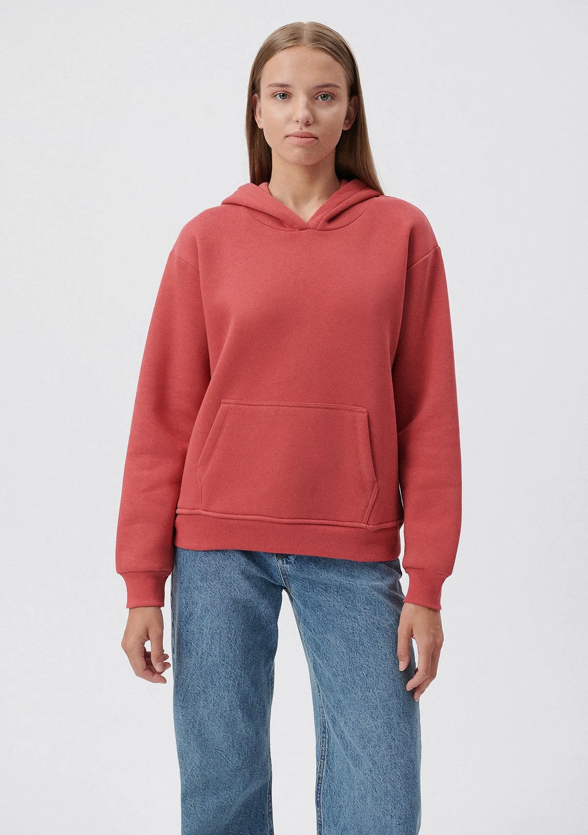 Hooded Pink Basic Sweatshirt