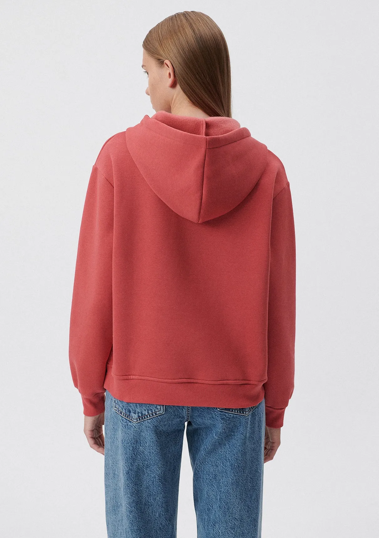 Hooded Pink Basic Sweatshirt