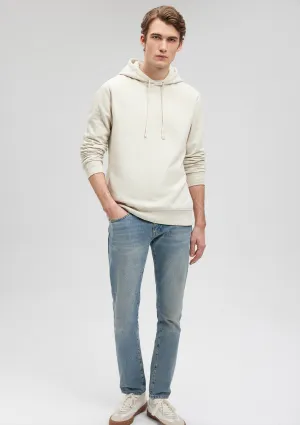 Hooded White Basic Sweatshirt
