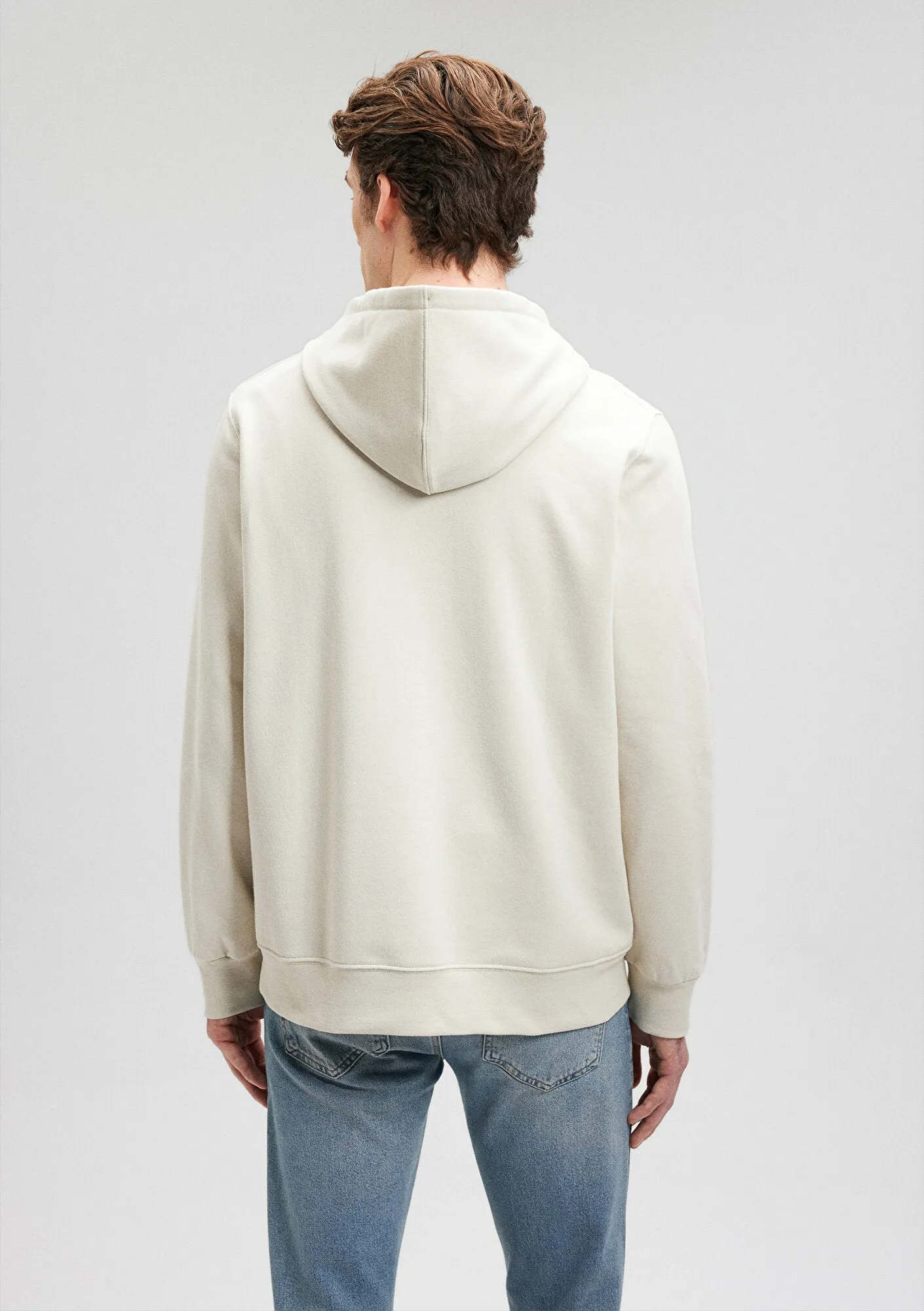 Hooded White Basic Sweatshirt