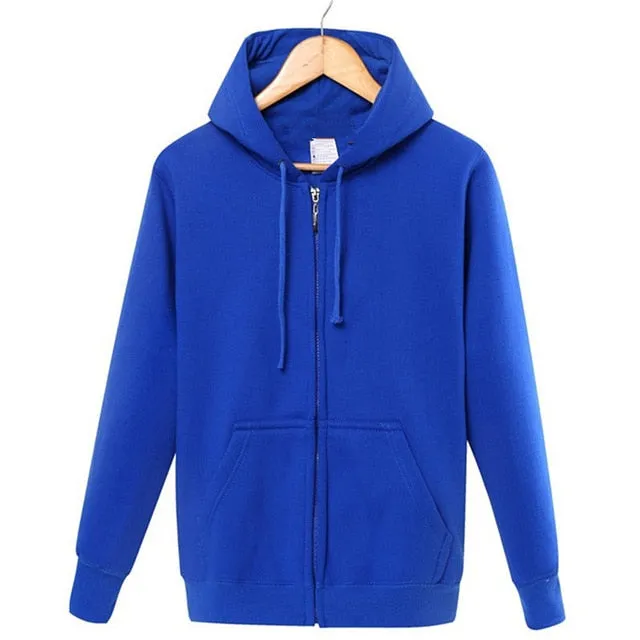 Hoodie Pure color Sweatshirts Zipper hoodies men's role models women's role models wear their own personality Pure color hoodies