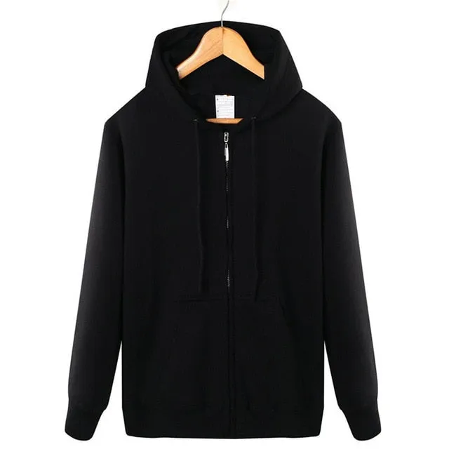 Hoodie Pure color Sweatshirts Zipper hoodies men's role models women's role models wear their own personality Pure color hoodies