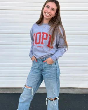 Hope Grey Youth Crewneck Sweatshirts
