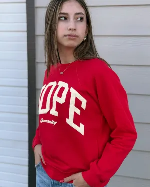 Hope Red Youth Crewneck Sweatshirt