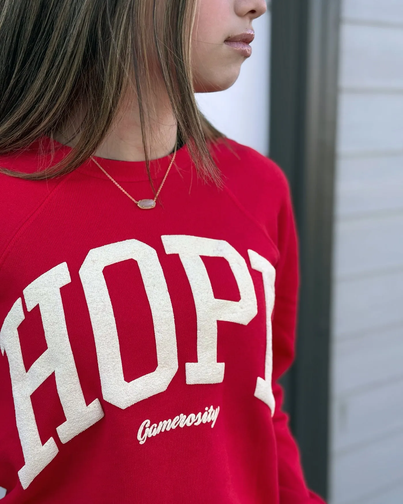 Hope Red Youth Crewneck Sweatshirt