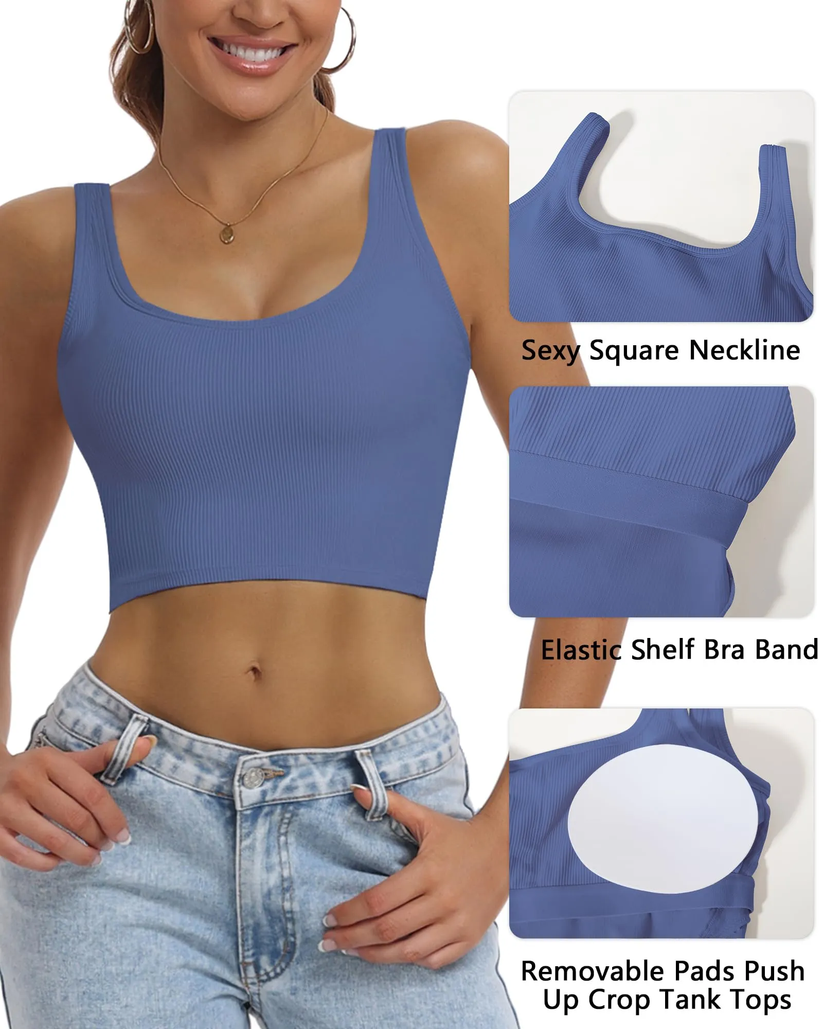 HORISUN Womens Sports Bra Longline Padded Wirefree