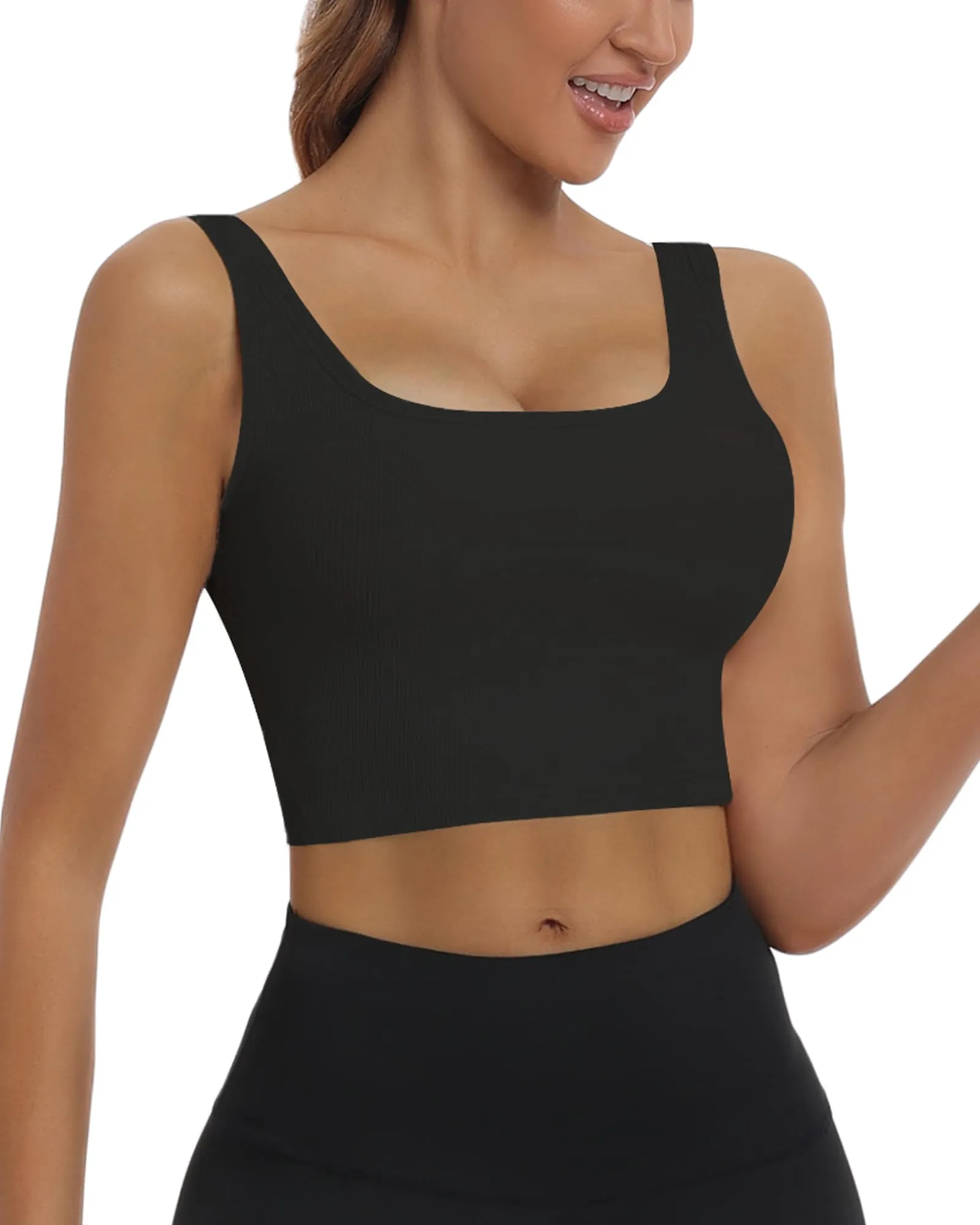 HORISUN Womens Sports Bra Longline Padded Wirefree