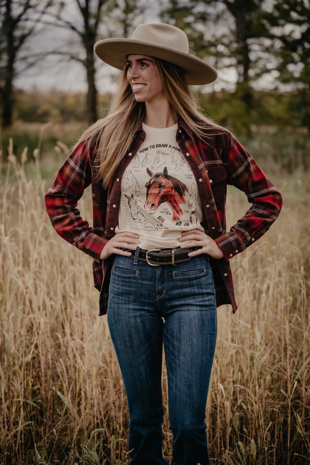 How to Draw a Horse Vintage White Graphic T (S - XXL)