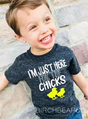 I'm Just here For The Chicks Shirt | Unisex Kids Easter Shirt