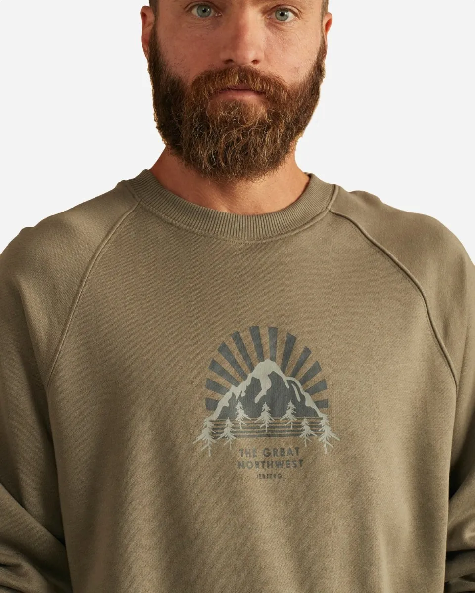 Isbjerg Tværs Crewneck - Smokey Olive