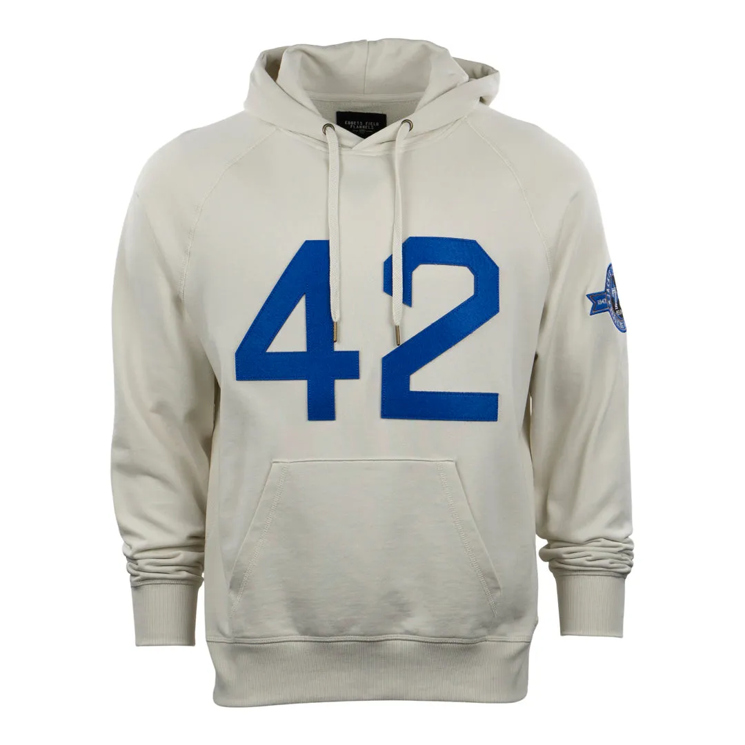Jackie Robinson French Terry Script Hooded Sweatshirt - Natural
