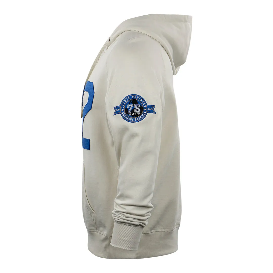 Jackie Robinson French Terry Script Hooded Sweatshirt - Natural