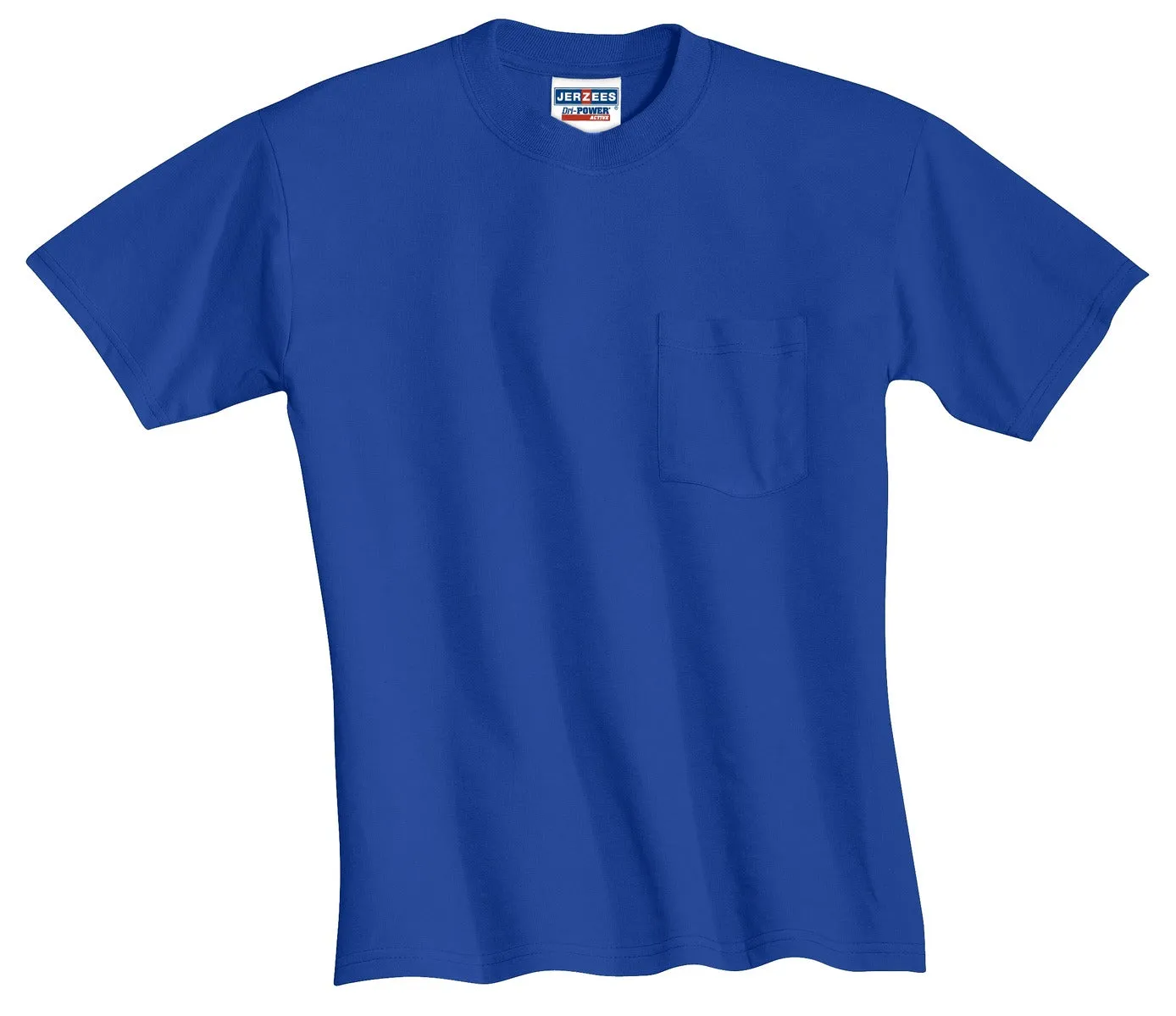 Jerzees  Dri-Power 50/50 Cotton/Poly Pocket T-Shirt.  29MP Royal