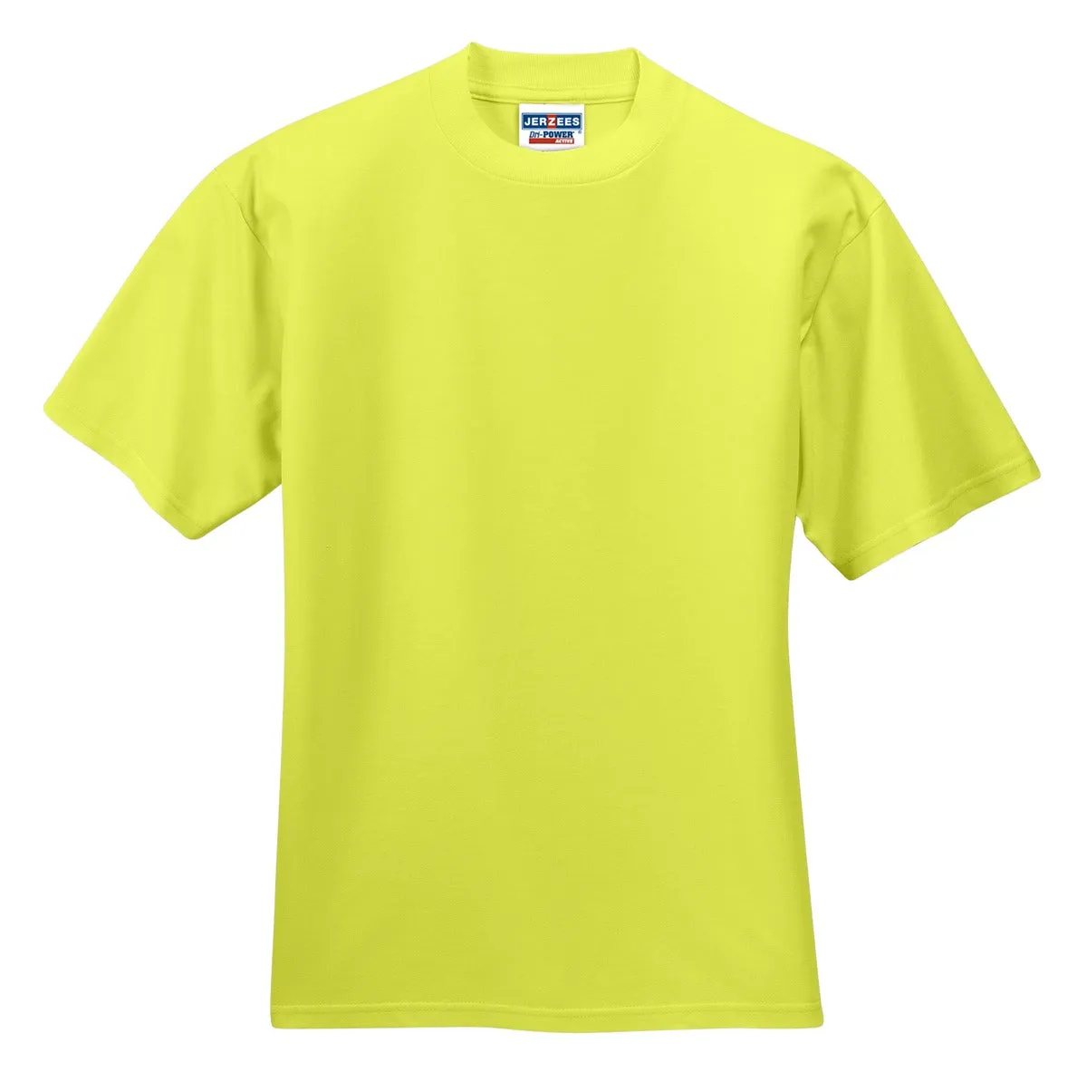 Jerzees  Dri-Power 50/50 Cotton/Poly T-Shirt.  29M Safety Green