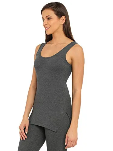 Jockey Women's Snug Fit Thermal Tank Top 2500_Charcoal Melange_S