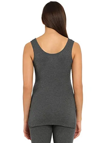 Jockey Women's Snug Fit Thermal Tank Top 2500_Charcoal Melange_S