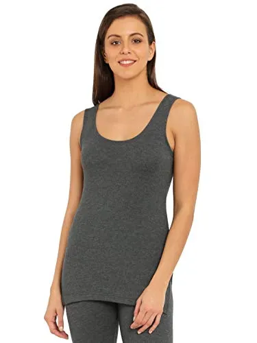 Jockey Women's Snug Fit Thermal Tank Top 2500_Charcoal Melange_S