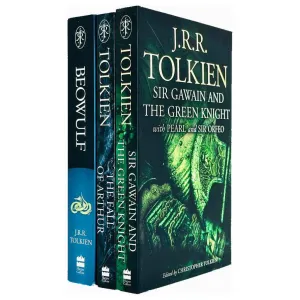 J.R.R. Tolkien Collection 3 Books Set Beowulf, Fall of Arthur, Sir Gawain Green