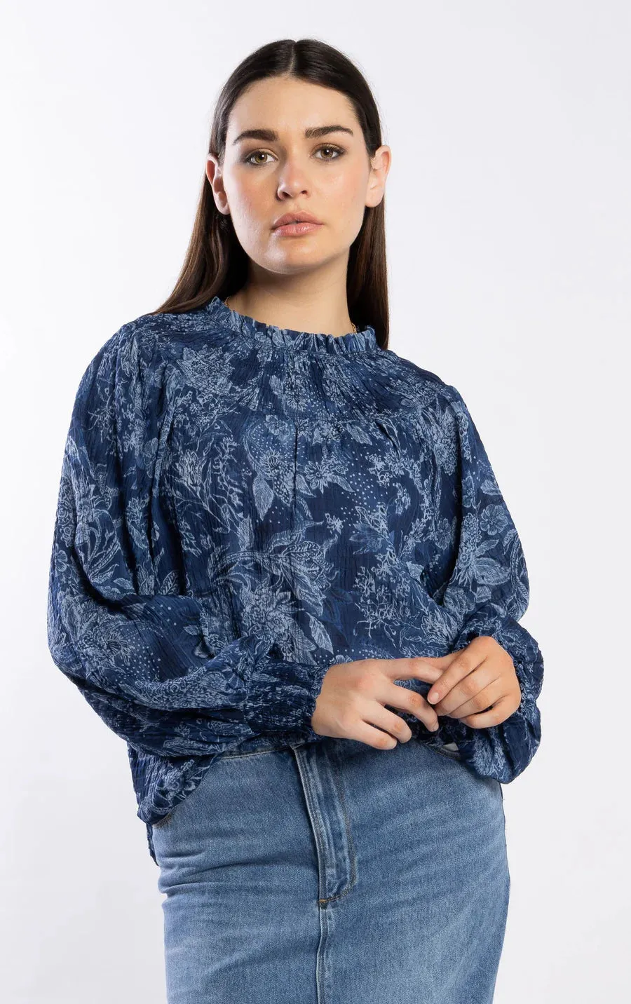 Karin Blouse - Blue Paisley