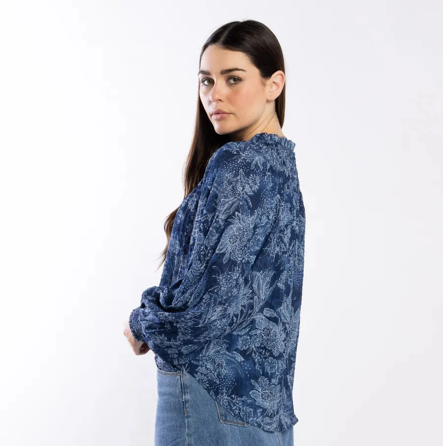 Karin Blouse - Blue Paisley