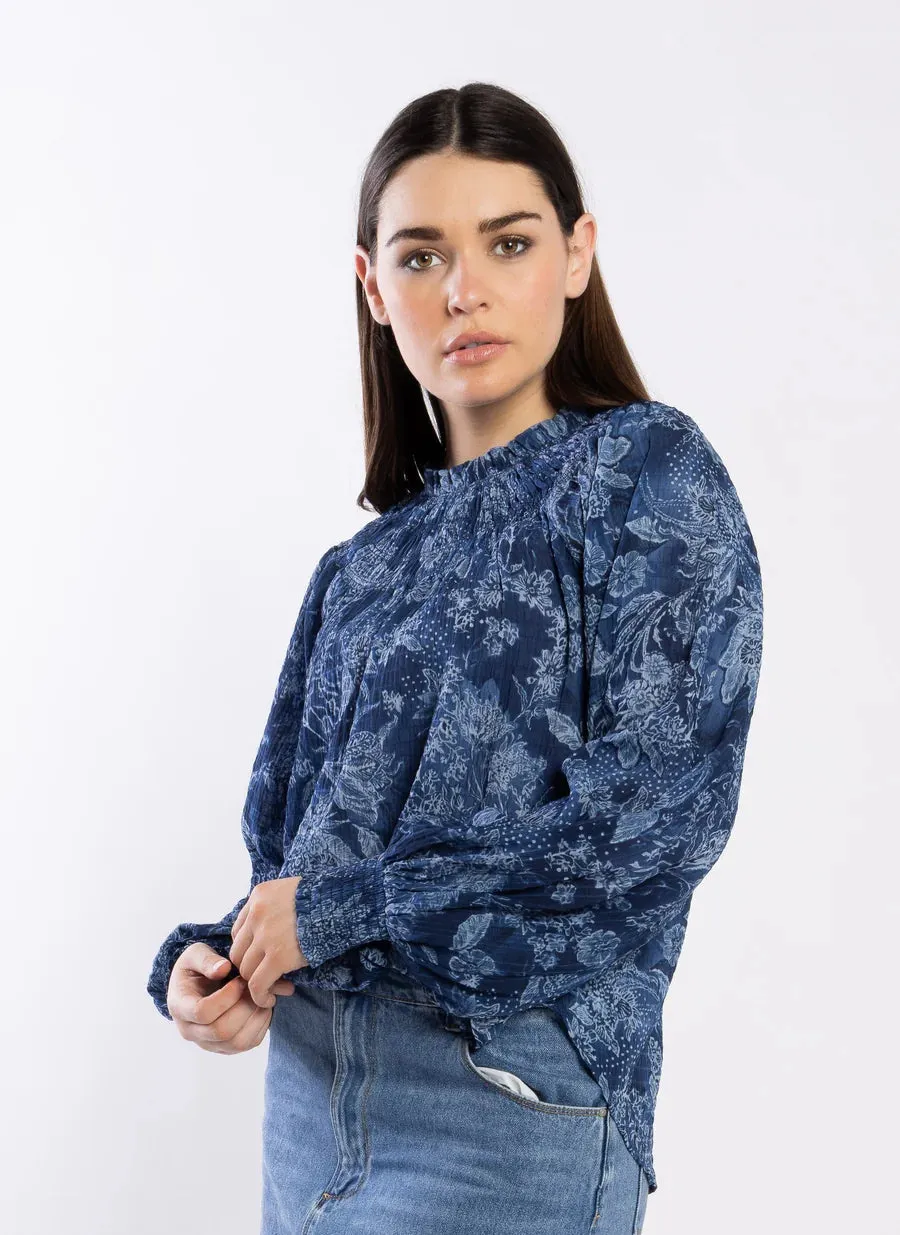 Karin Blouse - Blue Paisley