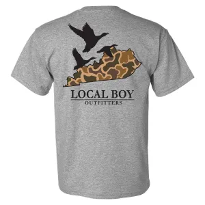 Kentucky Camo State Short Sleeve T-Shirt in Oxford Grey