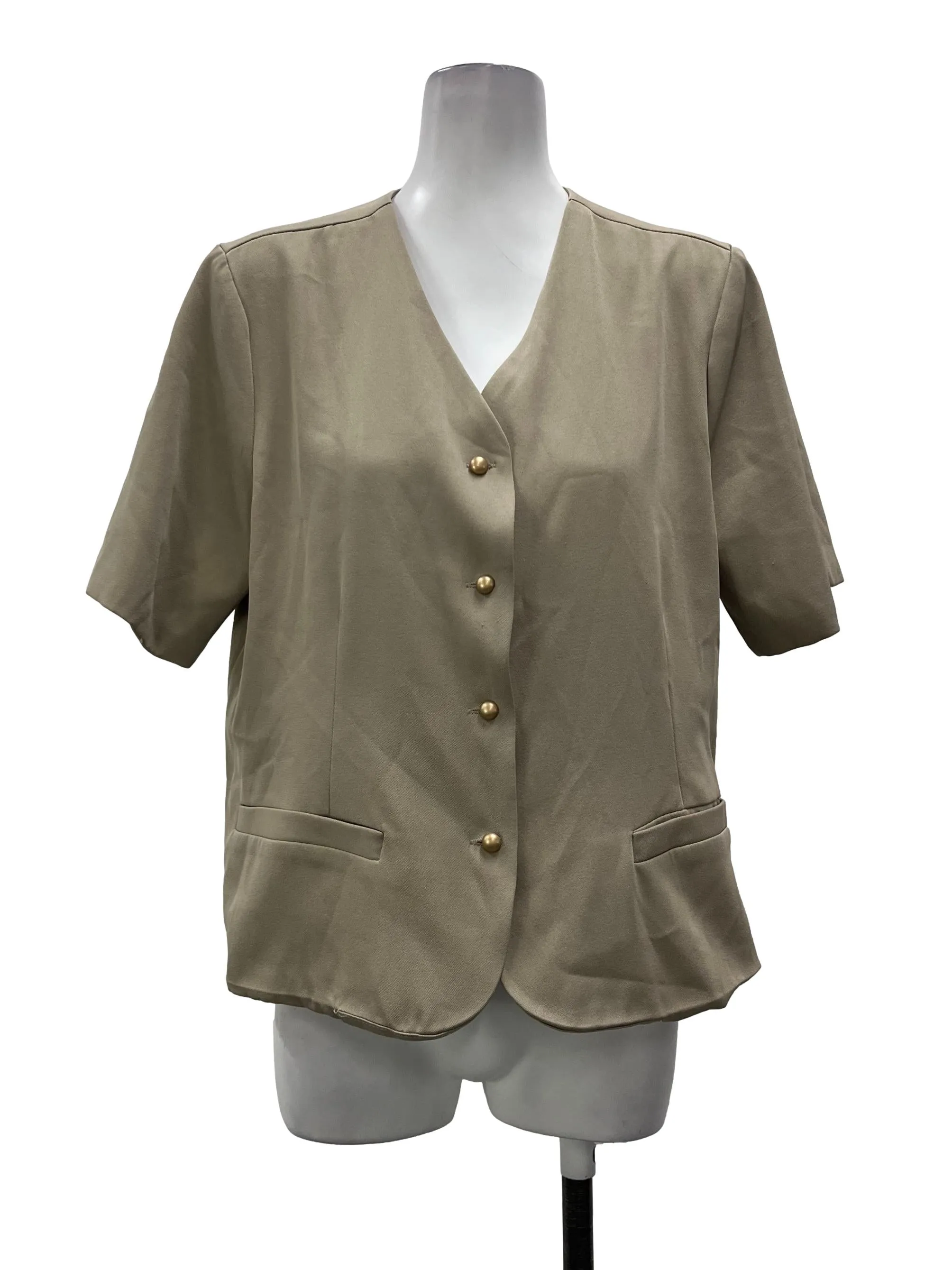 Khaki Button Down Blouse