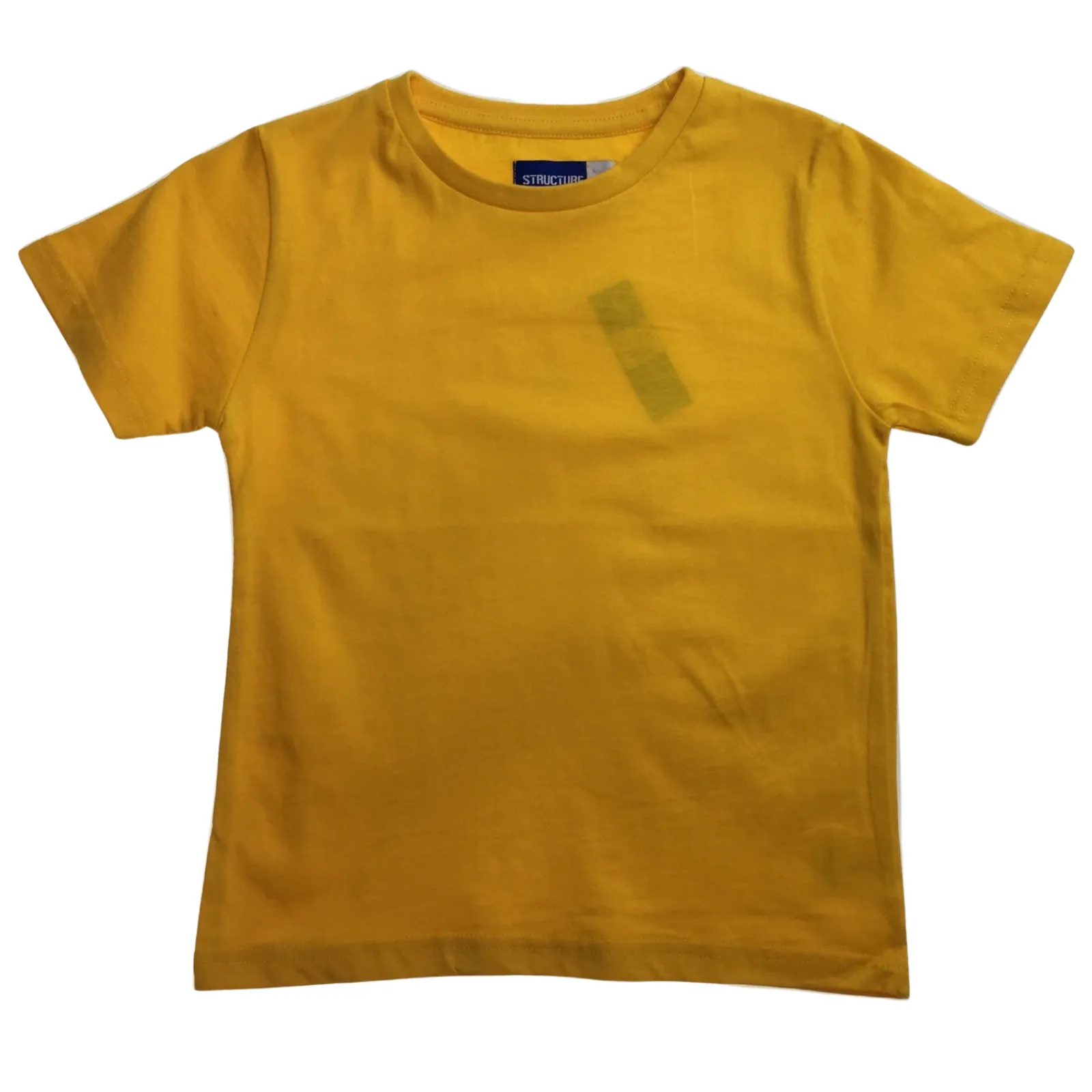 KIDS PLAIN T SHIRT Childrens Child 100% COTTON Boys Girls Basic Blank Tee Top - Gold - 14