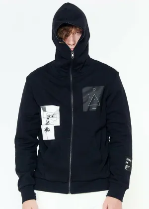 Konus Men's Hoodie w/ Digital Print in Black