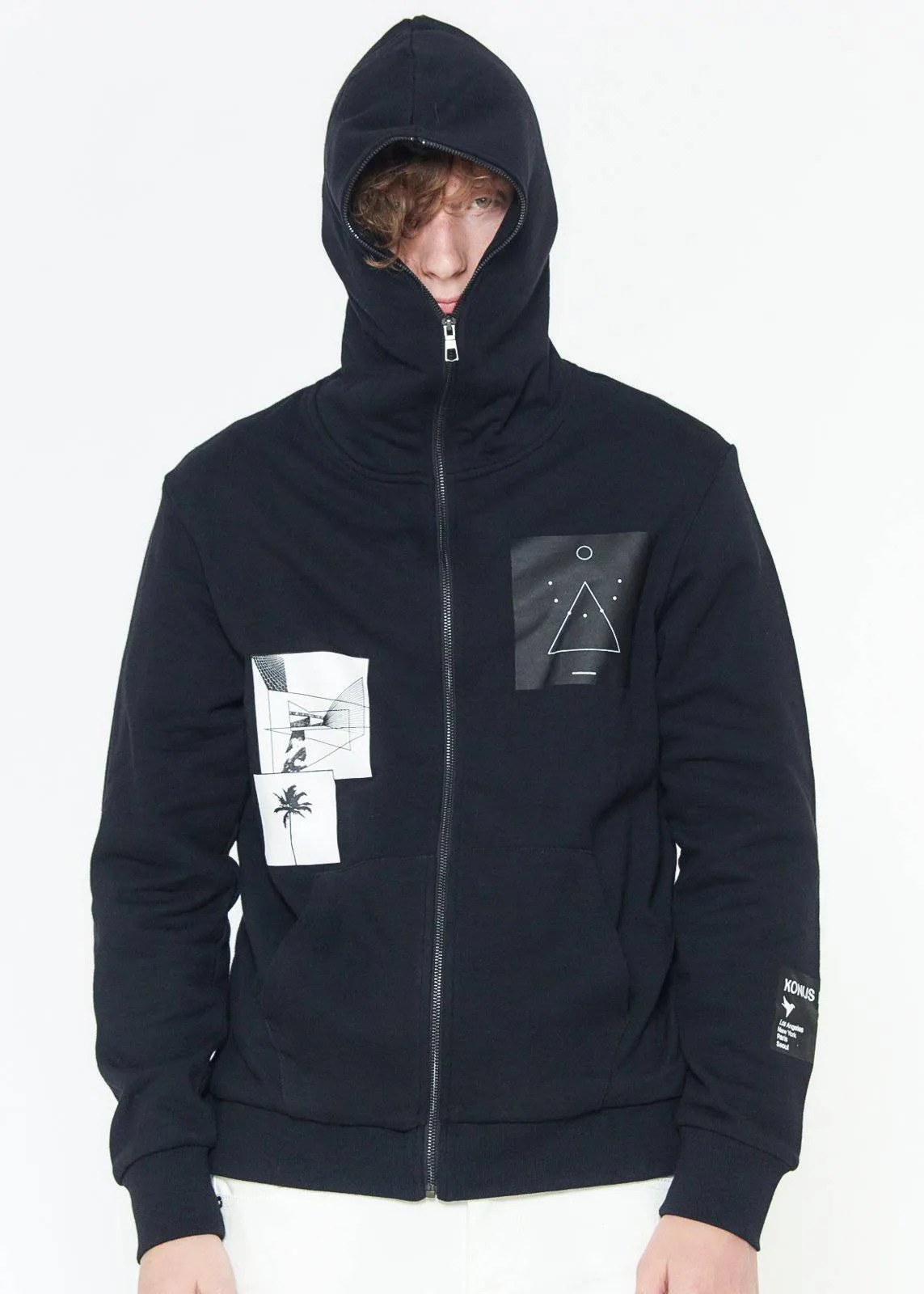 Konus Men's Hoodie w/ Digital Print in Black