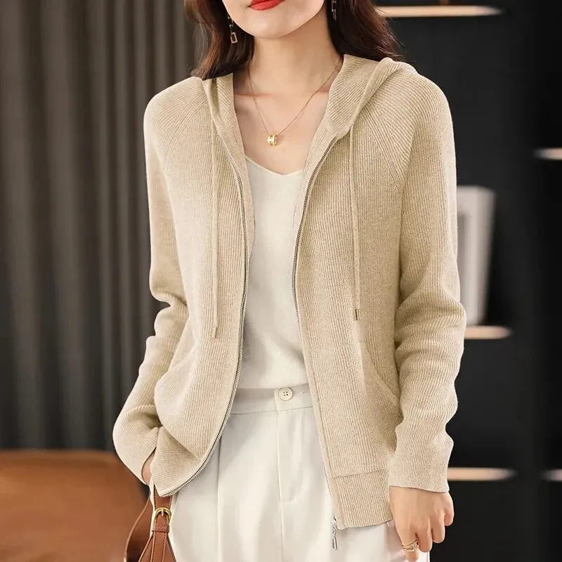 Korean Style Zipper High Quality Hooded Sweatshirts
