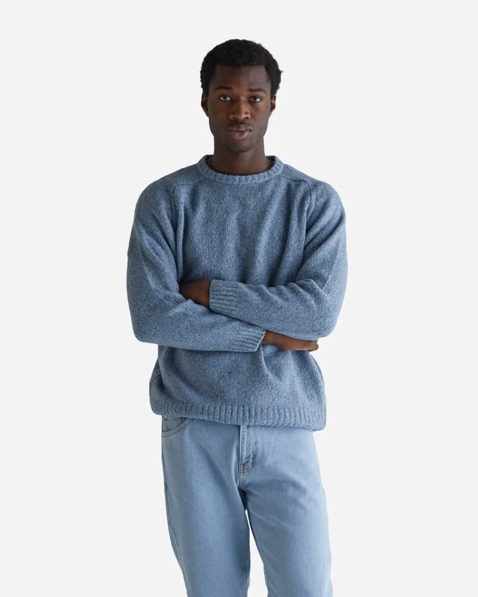 Kurt Wool Crew - Steel Blue