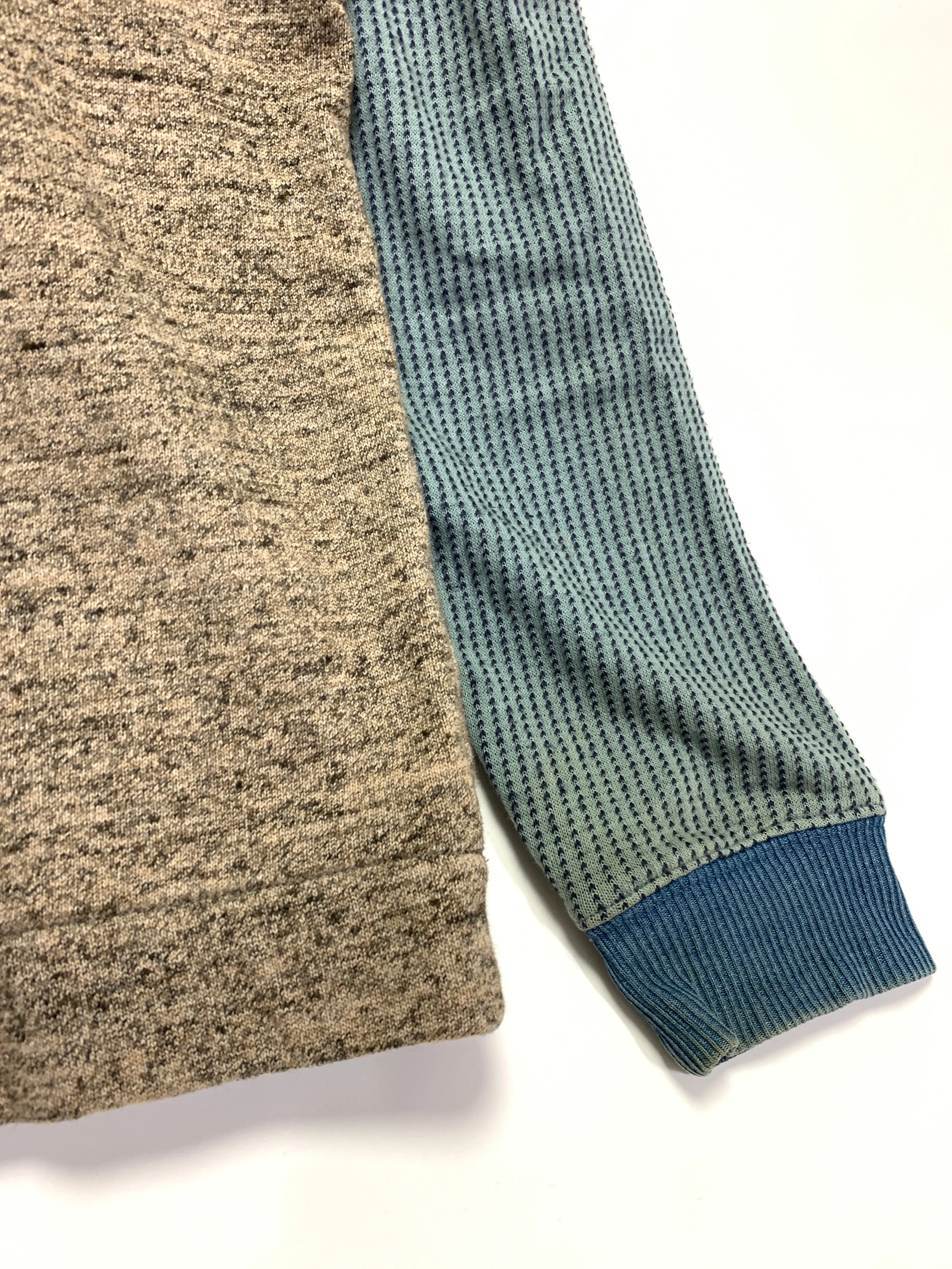 [L] Kapital Sashiko Hooded Shawl Neck Cardigan Sweatshirt