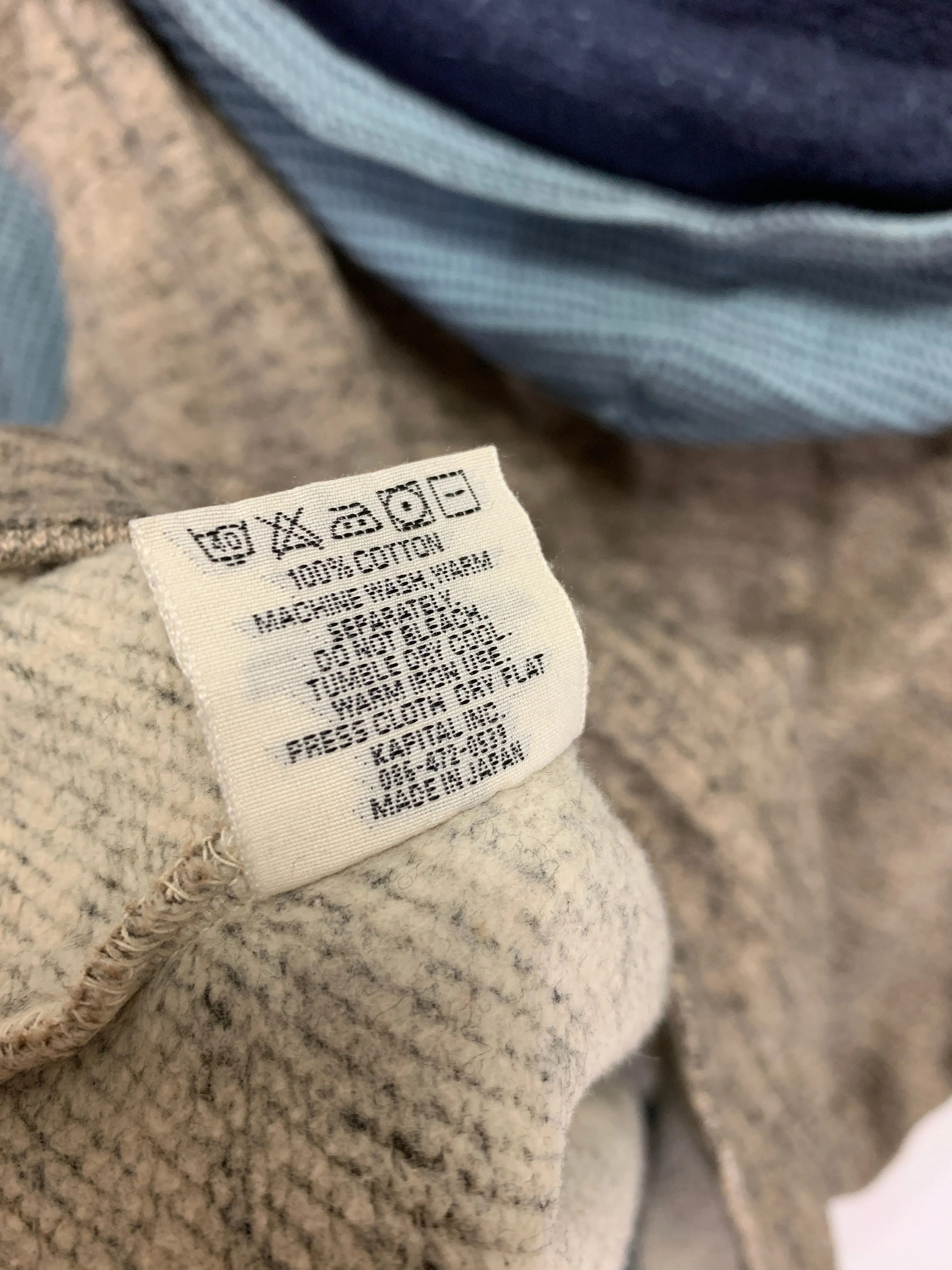 [L] Kapital Sashiko Hooded Shawl Neck Cardigan Sweatshirt