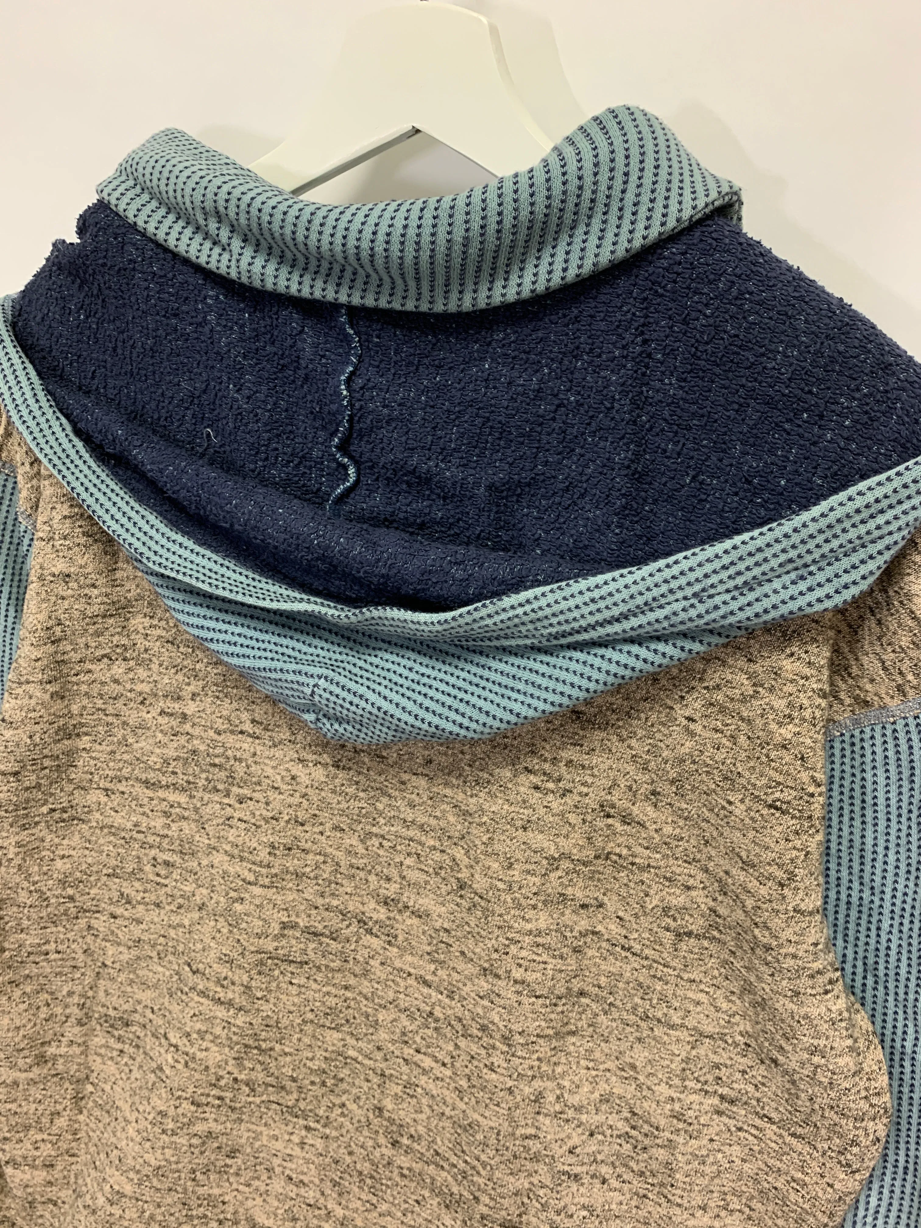 [L] Kapital Sashiko Hooded Shawl Neck Cardigan Sweatshirt