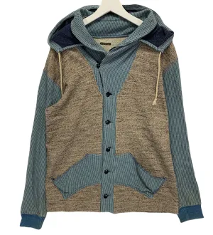 [L] Kapital Sashiko Hooded Shawl Neck Cardigan Sweatshirt