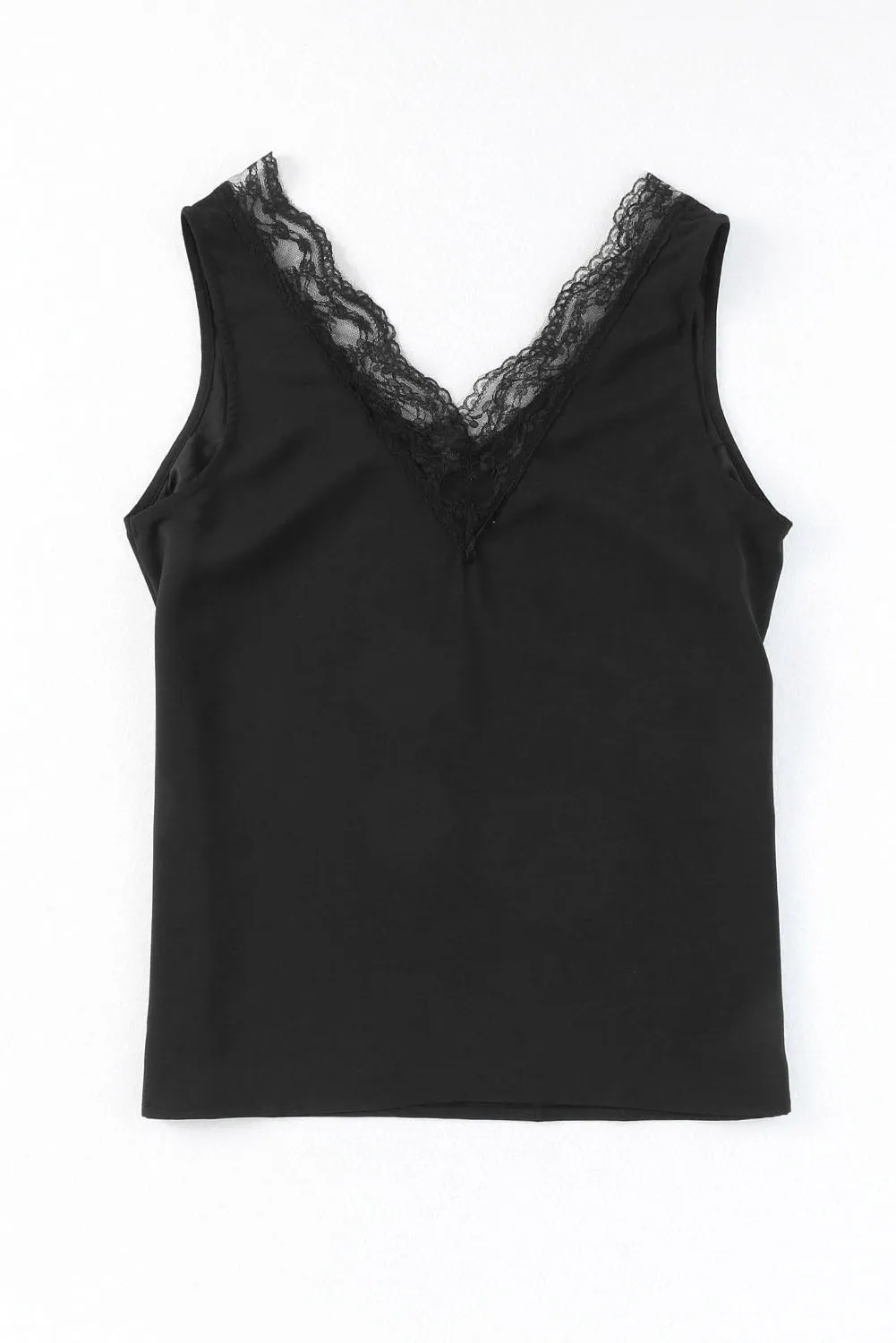 Lace Splicing Open Back Tank Top