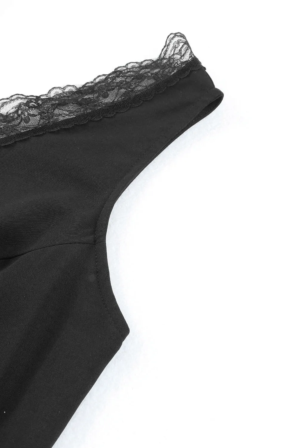 Lace Splicing Open Back Tank Top