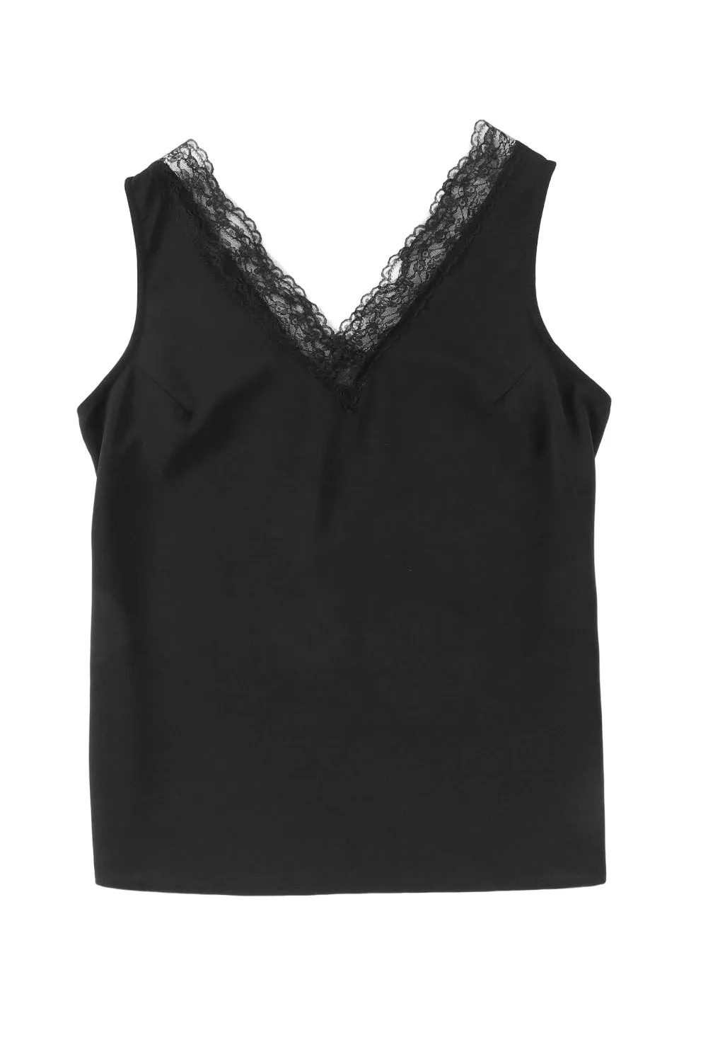 Lace Splicing Open Back Tank Top