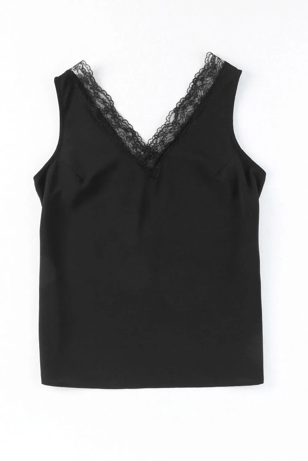 Lace Splicing Open Back Tank Top