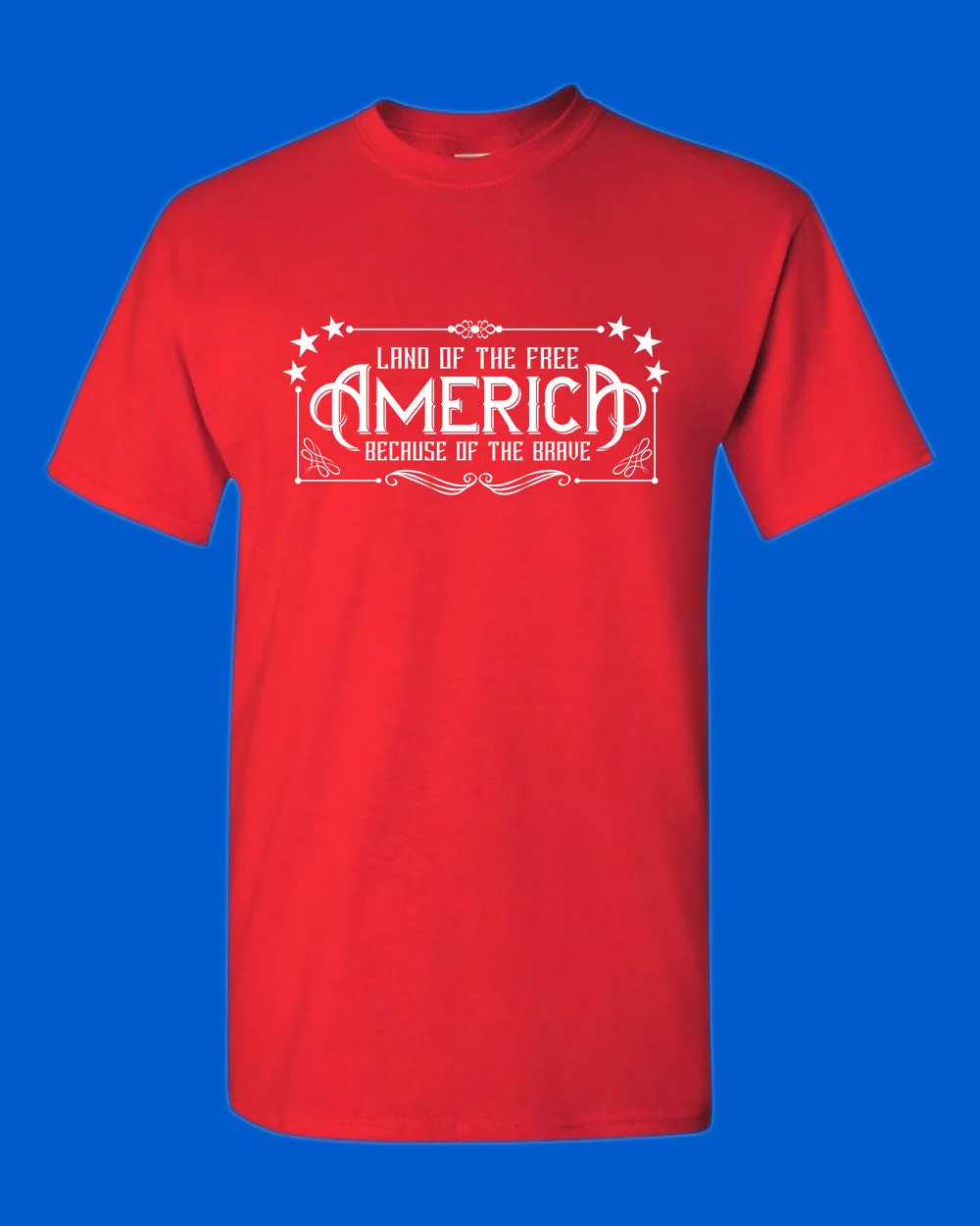 Land of the Free Because of the Brave T-shirt American T-shirt