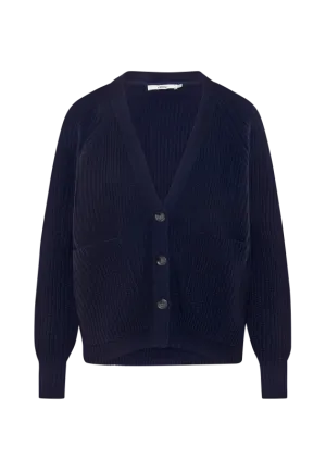 LARA Cashmere/Wool Cardigan in Navy