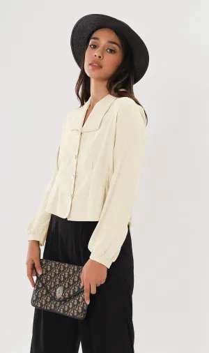LARISA Button-Down Top (Cream)
