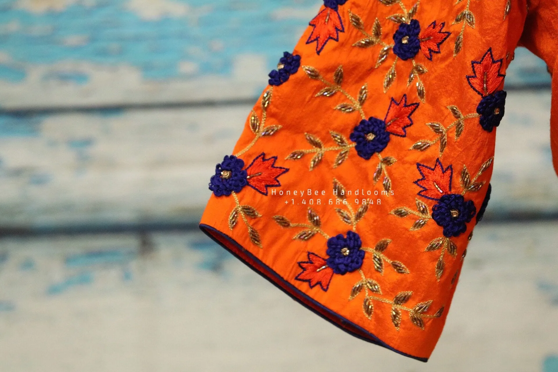 Latest Saree Blouse |Zardhosi Work Blouse | saree stitched Blouse | Bollywood Blouse| Maggam Work Blouse | orange Blouse |HoneyBee Handlooms