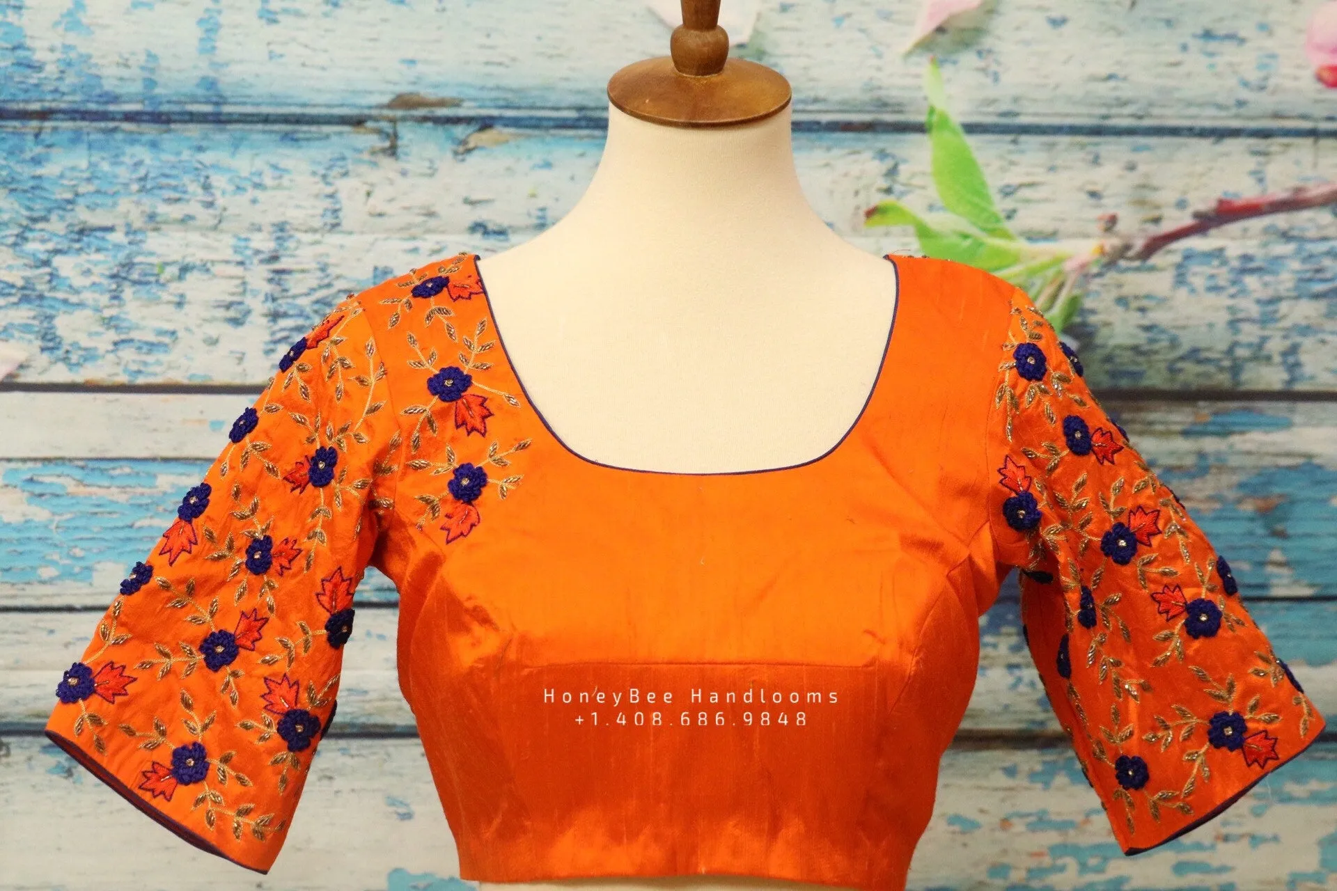 Latest Saree Blouse |Zardhosi Work Blouse | saree stitched Blouse | Bollywood Blouse| Maggam Work Blouse | orange Blouse |HoneyBee Handlooms