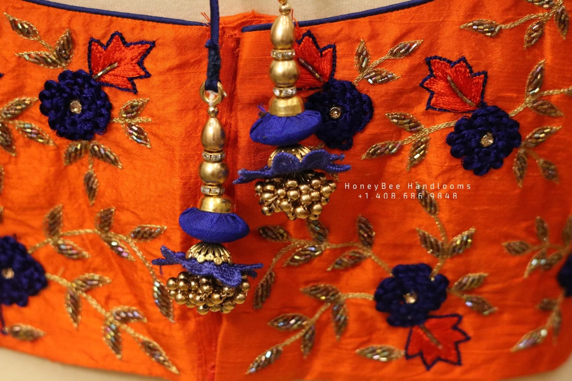 Latest Saree Blouse |Zardhosi Work Blouse | saree stitched Blouse | Bollywood Blouse| Maggam Work Blouse | orange Blouse |HoneyBee Handlooms