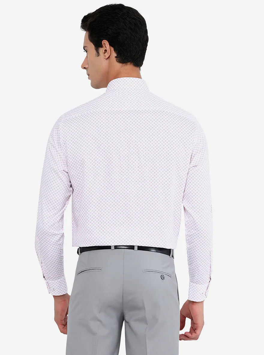 Light Pink Printed Regular Fit Formal Shirt | JadeBlue