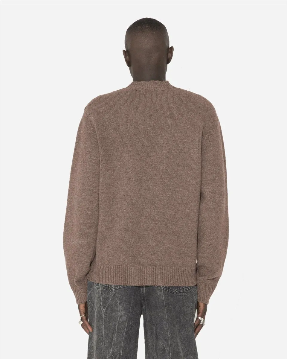 Logo Crewneck Knit - Brown Melange