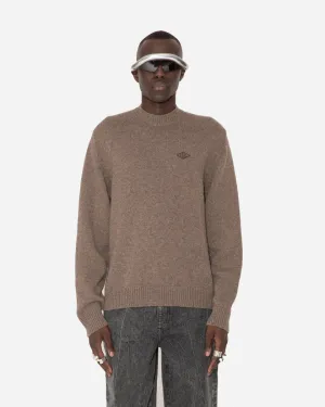 Logo Crewneck Knit - Brown Melange