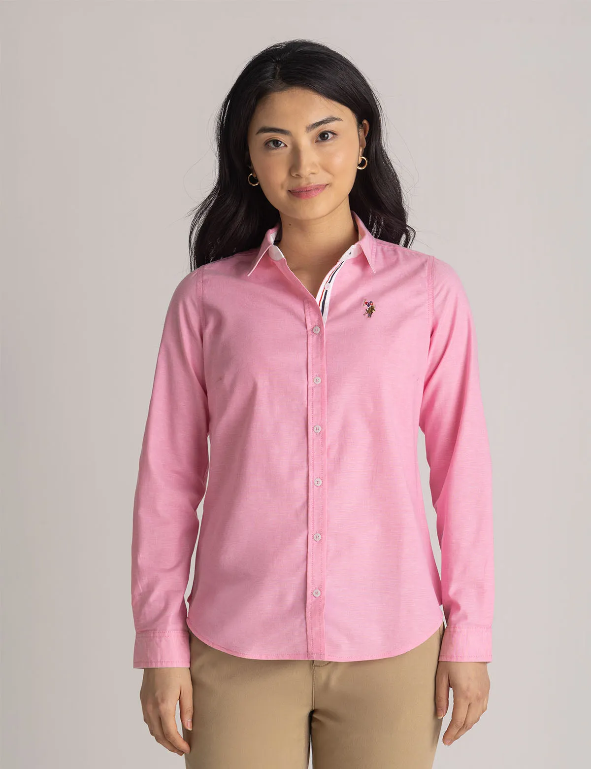 LONG SLEEVE SOLID STRETCH OXFORD SHIRT
